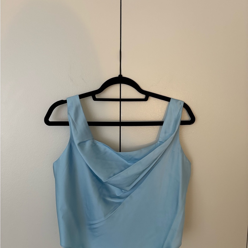 Cowl neck Blue Women's Top